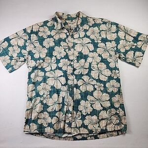 Cooke Street Honolulu Size XL Hibiscus Print Floral Hawaiian Shirt Short Sleeve